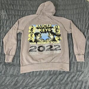 Alicia Keys World Tour 2022 Hoodie Small Lane Seven Faded Brown Concert Merch